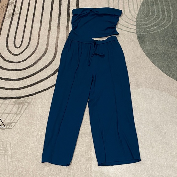 PrettyGarden Pants - Chic Strapless Navy Jumpsuit